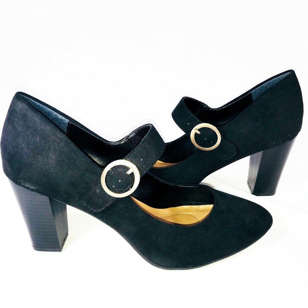 Style & Co Womens Alabina black sz 9.5 Suede Ankle